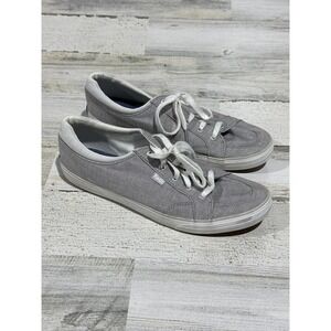 Keds Sneakers Women 9 Grey Canvas Lace Up Low Top Fashion Shoes GUC